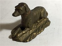 HEAVY CAST IRON METAL DOG = OLD  - NEAT