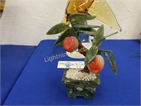 MINIATURE CARVED STONE FRUIT TREE IN PLANTER