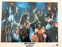 Batman & Robin signed lobby card. GFA Authenticate