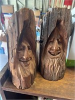 Pair of Carved Old Men