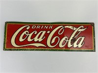 Antique Tin Coca-Cola Metal Advertising Sign.