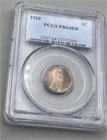 Rare 1910 Proof PCGS PR64RB Wheat Penny