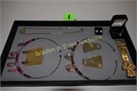 TRAY OF ASST COSTUME JEWELRY.