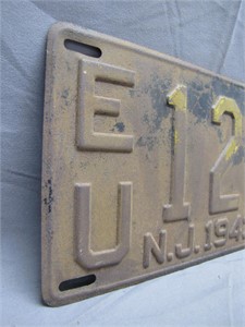 Antique New Jersey License Plate