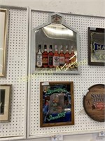TWO FRAMED MIRRORED BAR SIGNS "BEAM'S CHOICE"