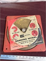 Sanding wheel and sawblades
