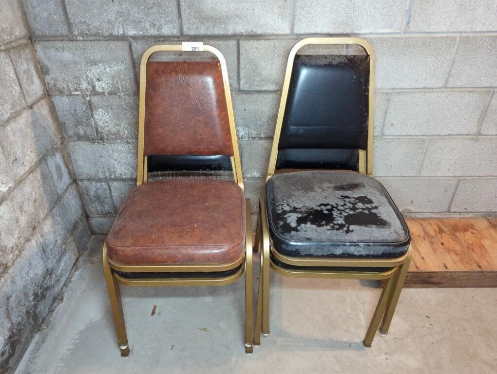 4 STACKABLE CHAIRS - MOLDY