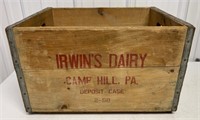 Irwin's Dairy Camp Hill, PA wood crate