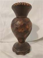 Wooden vase hand carved in Spain