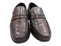 Burgundy Leather Penny Mens Slip-on