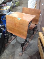 Vintage school desk, iron brackets