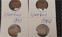 1949,1931,1930,1938 wheat pennies