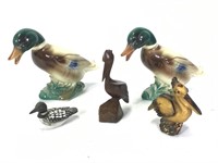 5 Duck Figurines Up to 6" H