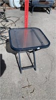 Fold Down Glass Top Outdoor Table 16x16x18