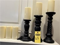 3 Candle Holders & 6 Remote Ctrl. Candles