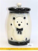 Black & White teddy bear cookie jar, unknown