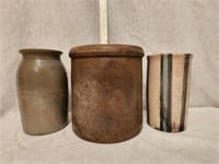 Stoneware Vase & Crock, Earthenware Vase