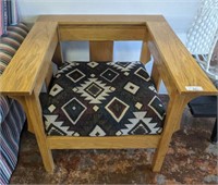 OAK UPHOLSTERED CHAIR MISSION STYLE