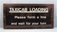 Vintage Taxicab Loading Sign