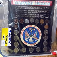 SET OF WARTIME COINAGE , NICKELS AND PENNIES