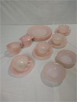 Pink Fire King Luncheon Set