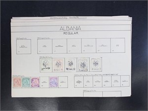 Albania Stamps Used and Mint hinged on old pages,