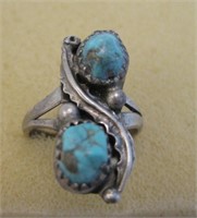 Navajo Sterling Silver & Turquoise Ring - Tested