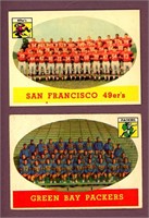 1958 TOPPS FOOTBALL LOT OF 2 TEAM CARDS - #41 #96