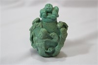 An Antique Chinese Carved Turquoise Snuff Bottle