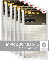 Filtrete 12x24x1 Air Filter  6 Filters