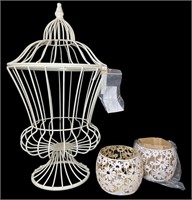 NEW Metal Basket and Candle Holders