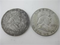1951-? & 1962-D Silver Franklin Half Dollars