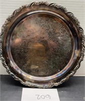 Vintage decorative silver serving tray