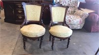 Set of 2 Antique Victorian Parlor Chairs