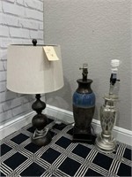 3 ASSORTED LAMPS