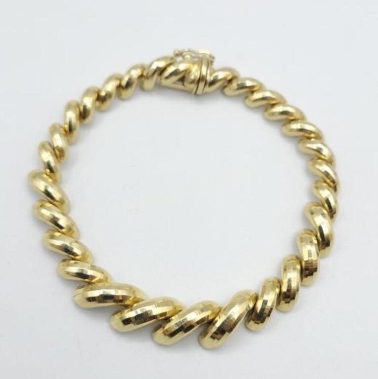 14k Yellow Gold 8in  Bracelet 12.6g