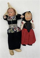 Vintage Dutch Doll w/Clogs, Baby Doll w/Ornate Dre