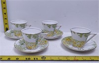 lovely english "daisyfields" set of 4 teacups and