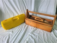 Wooden Tool Box & Tools