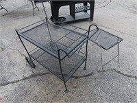 Metal Patio tea cart & side table.