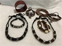 Leather & Metal Bead Bracelets & Necklaces