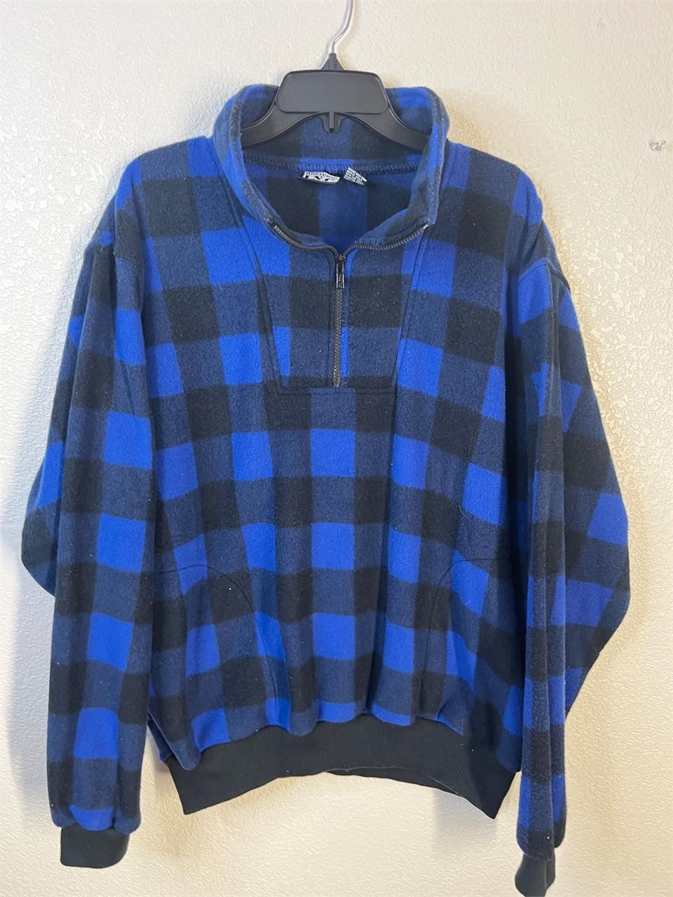 Vintage Plaid Fleece Sweatshirt 1/4 Zip