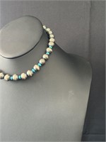 Navajo Pearl & Sleeping Beauty Turquoise Necklace