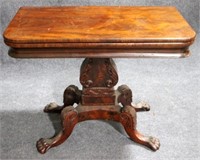 Period Empire Paw Foot Game Table