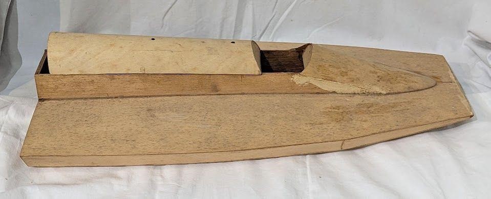 Wooden Model Boat With Stand And Extras Parts