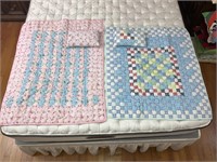 Handmade Baby Quilts & Pillows #85 Floral/Gingham