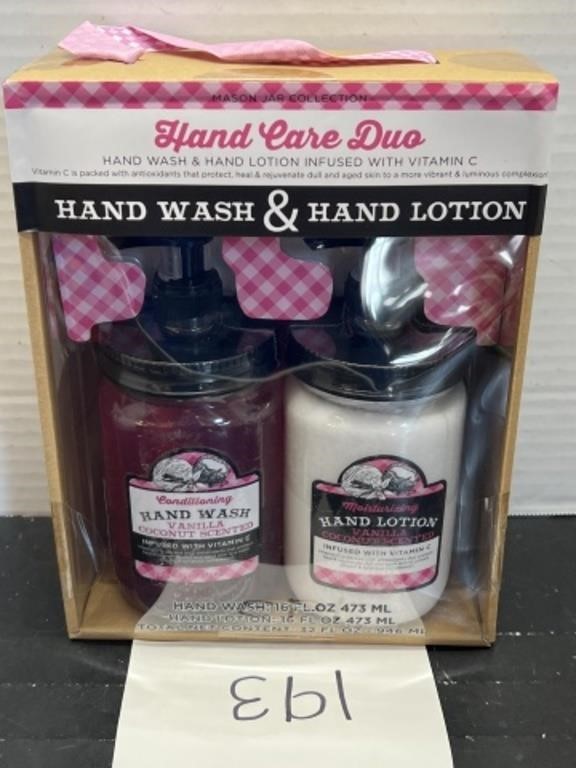 Mason jar hand wash and lotion set