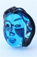 Murano Blue Glass Licio Zanetti Glass Bust,