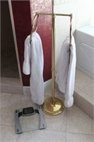 Brass Towel Rack and Bathroom Scales
