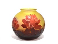 Good Galle Vase w Red Flowers